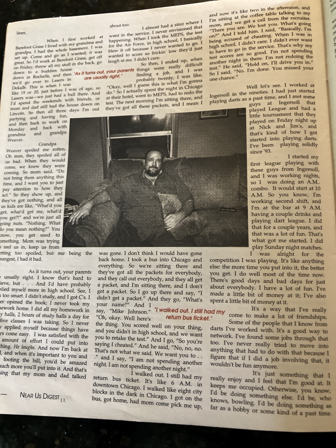 Near Us Digest interior — Uncle Mike interview continued